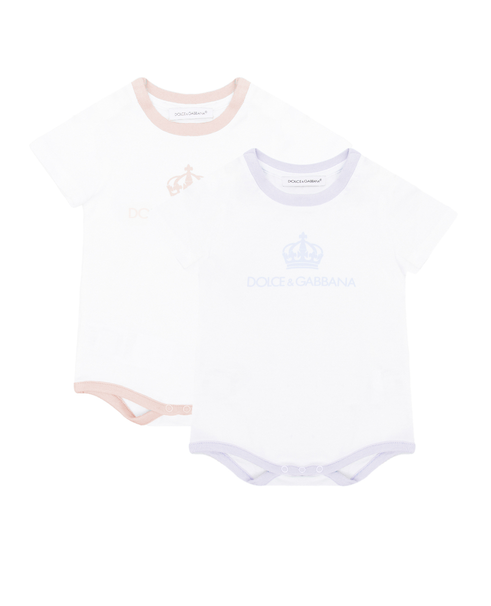 Дитячий подарунковий набір (два ромпери) Dolce&Gabbana Kids L1JO2N-G7YKF, білий колір • Купити в інтернет-магазині Kameron