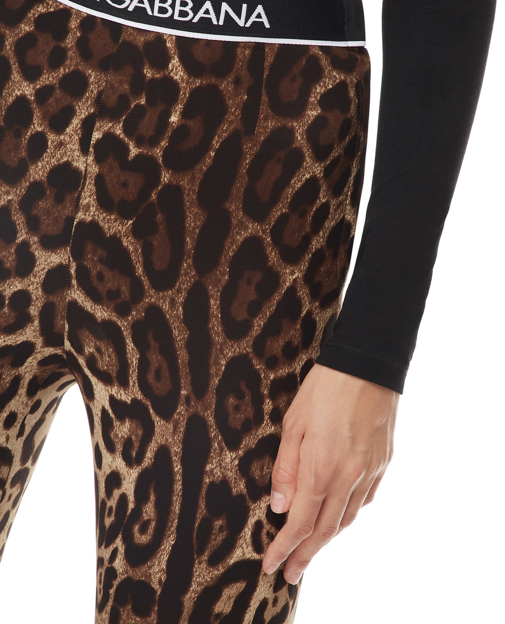 Шелковые леггинсы Dolce&Gabbana FTB8FT-FSADD, коричневый цвет • Купить в интернет-магазине Kameron