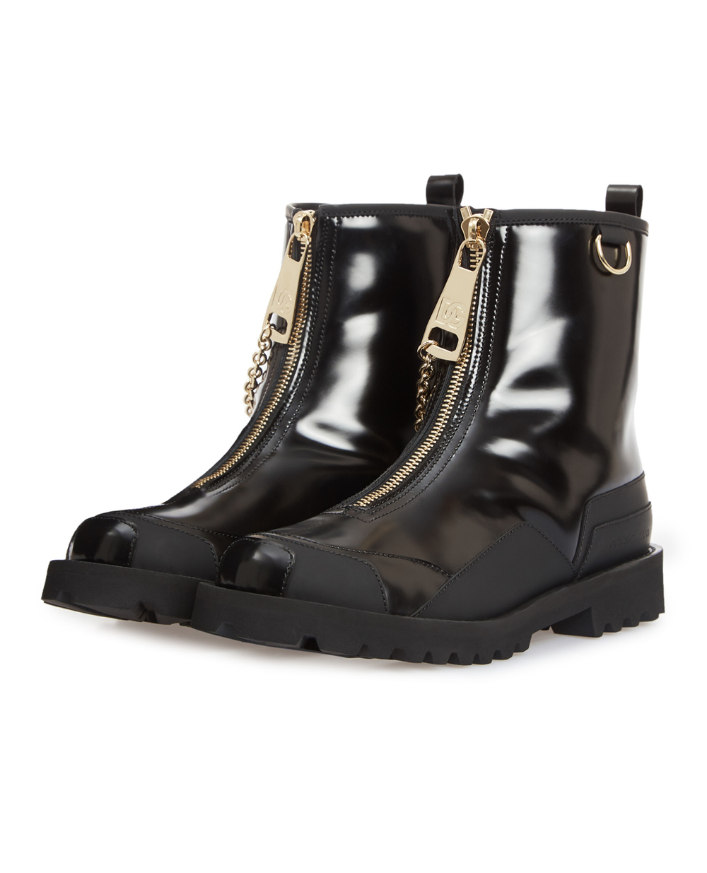 Детские кожаные ботинки Dolce&Gabbana Kids D11071-AQ673-M, черный цвет • Купить в интернет-магазине Kameron