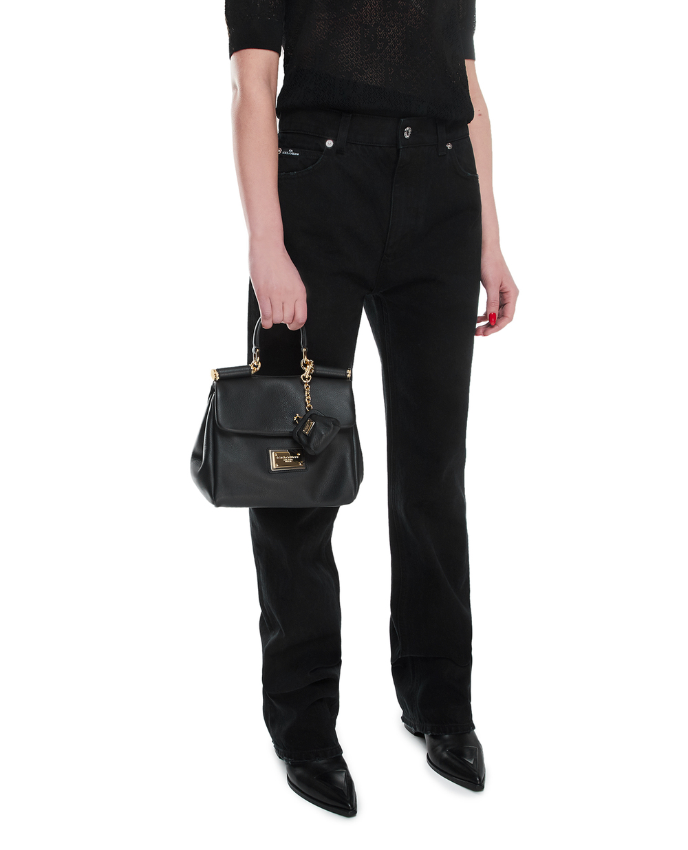 Кожаная сумка Sicily Small Dolce&Gabbana BB7400-AG642, черный цвет • Купить в интернет-магазине Kameron