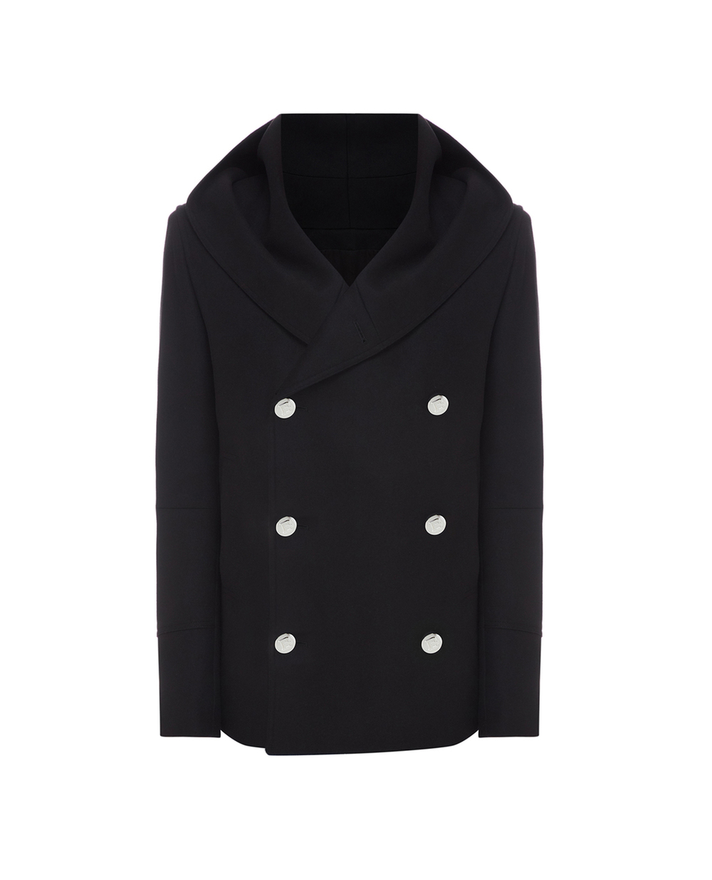 Шерстяное пальто Balmain WH1UA005W065, черный цвет • Купить в интернет-магазине Kameron