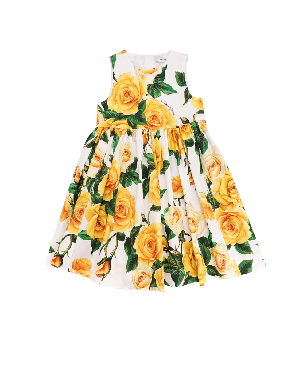 Дитяча сукня Dolce&Gabbana Kids L23DI0-HS5QR, жовтий колір • Купити в інтернет-магазині Kameron