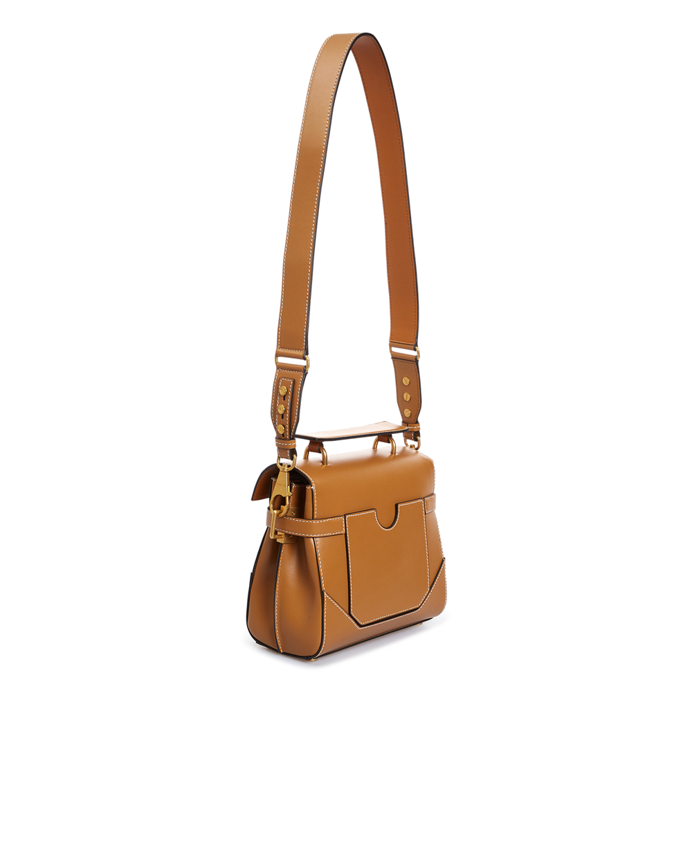 Шкіряна сумка B-Buzz 23 Balmain BN0DB526LAVE, коричневий колір • Купити в інтернет-магазині Kameron