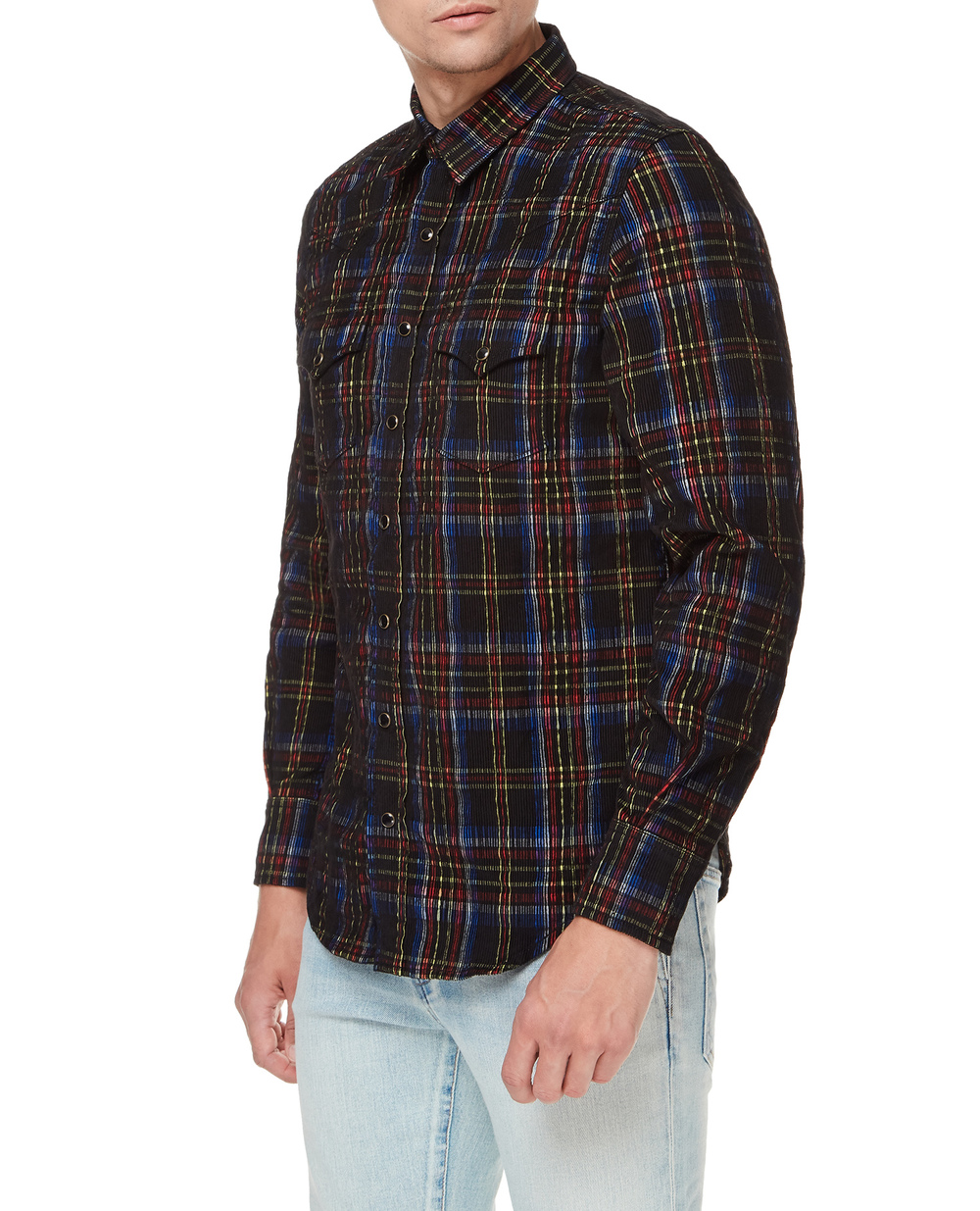 Вельветова сорочка Saint Laurent 597059-Y22MA, різнокольоровий колір • Купити в інтернет-магазині Kameron