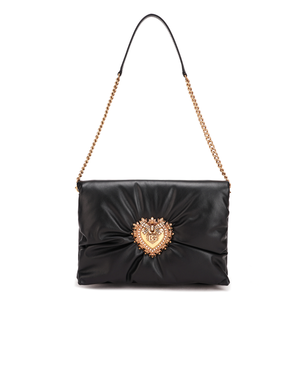 Кожаная сумка Devotion Soft Medium Dolce&Gabbana BB7349-AK274, черный цвет • Купить в интернет-магазине Kameron