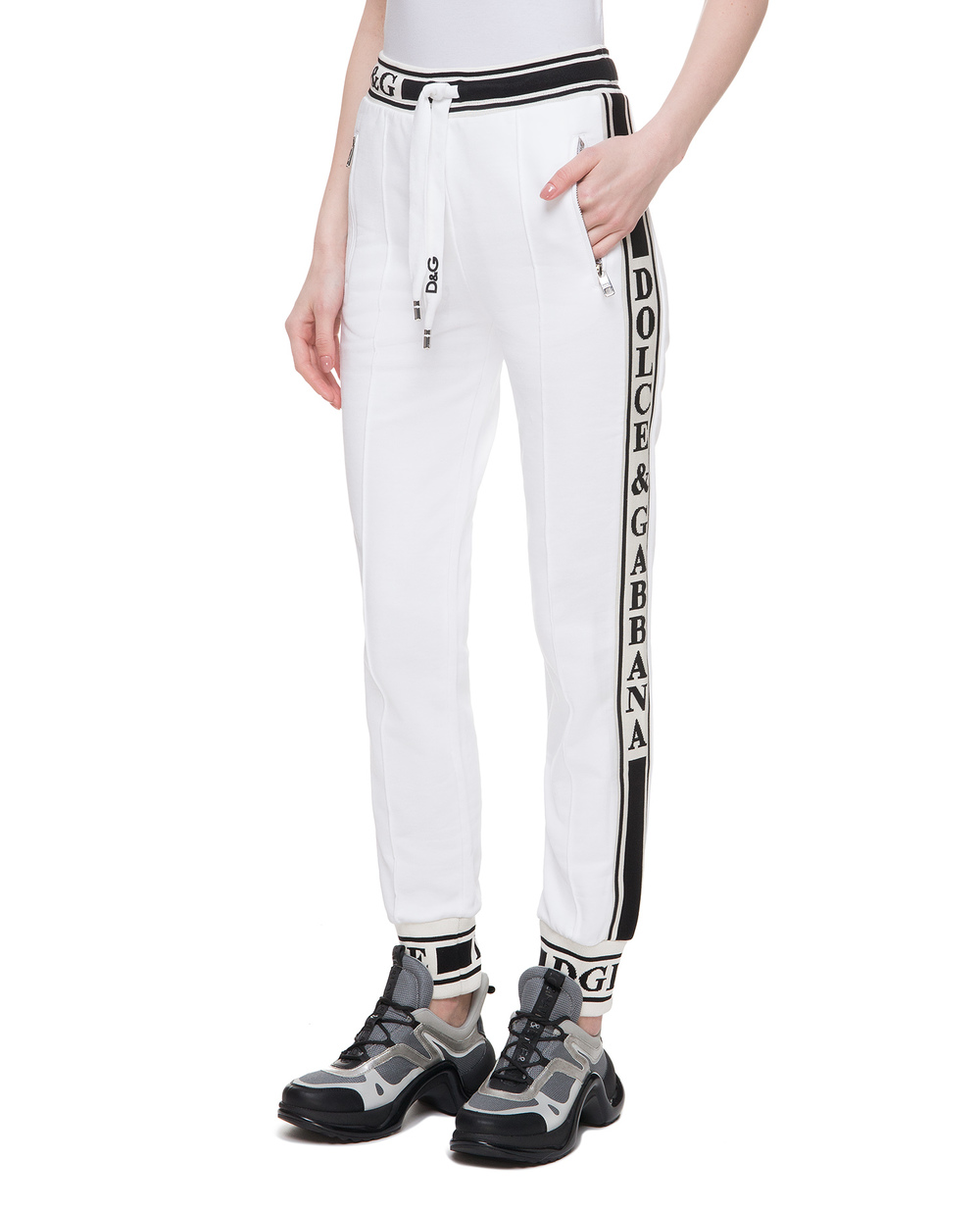 Спортивні брюки Dolce&Gabbana FTBDTT-FU7DU, білий колір • Купити в інтернет-магазині Kameron
