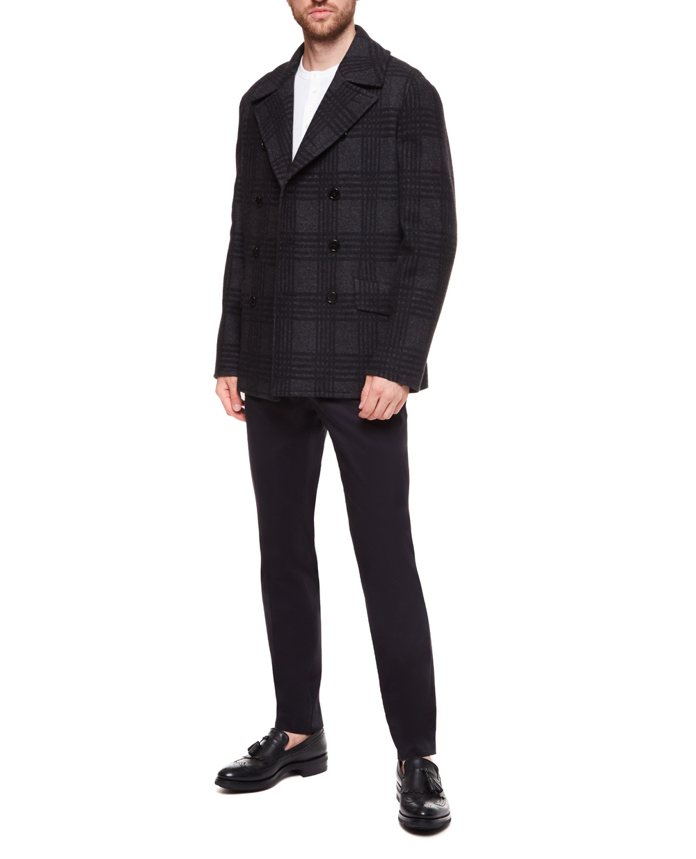 Шерстяное пальто Dolce&Gabbana G023RT-FQ7BD, серый цвет • Купить в интернет-магазине Kameron