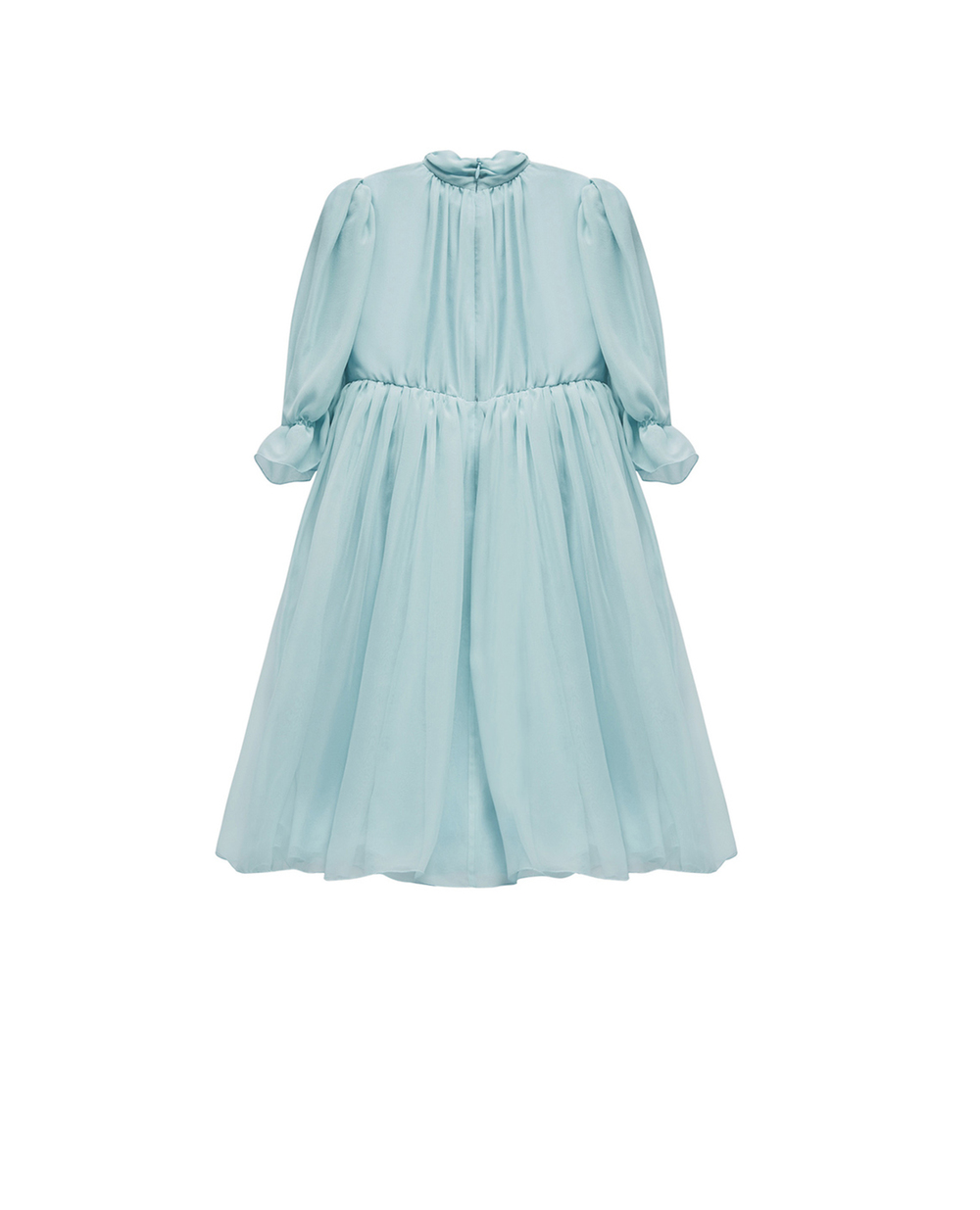 Шелковое платье Dolce&Gabbana Kids L52DP7-FU1AT-S, голубой цвет • Купить в интернет-магазине Kameron