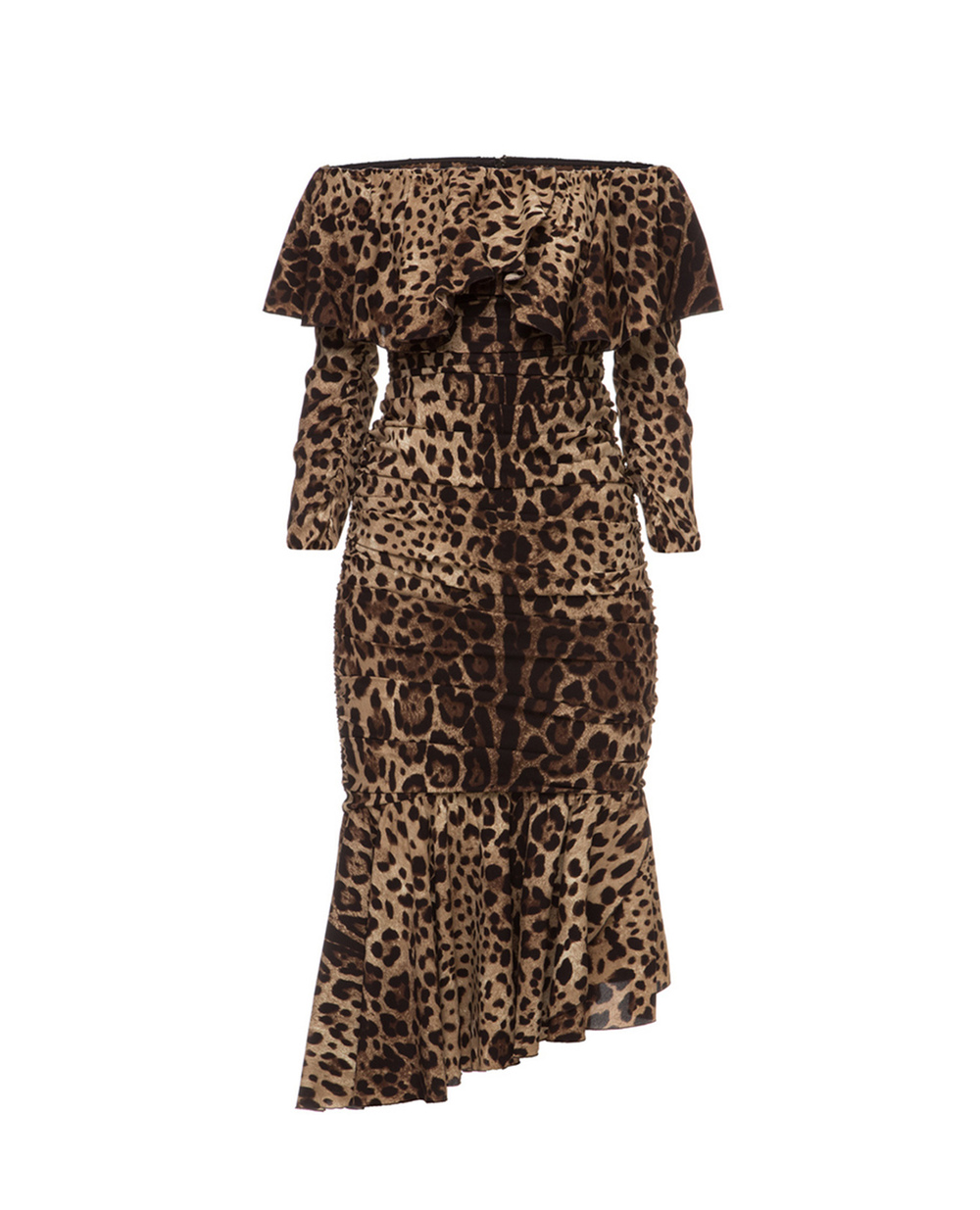 Шелковое платье Dolce&Gabbana F6D5ZT-FSADD, коричневый цвет • Купить в интернет-магазине Kameron