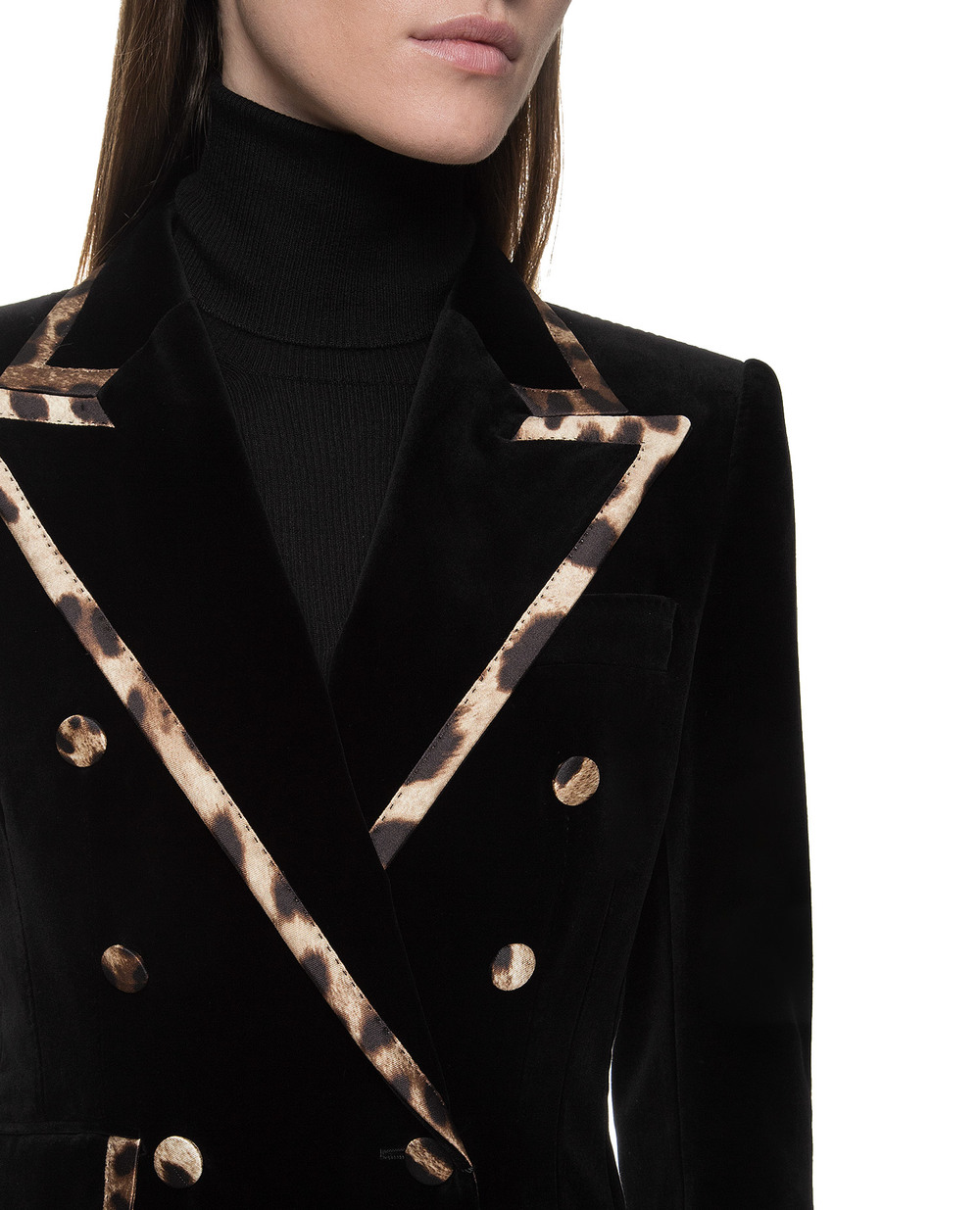 Бархатный жакет Dolce&Gabbana F29BTT-FUVAT, черный цвет • Купить в интернет-магазине Kameron