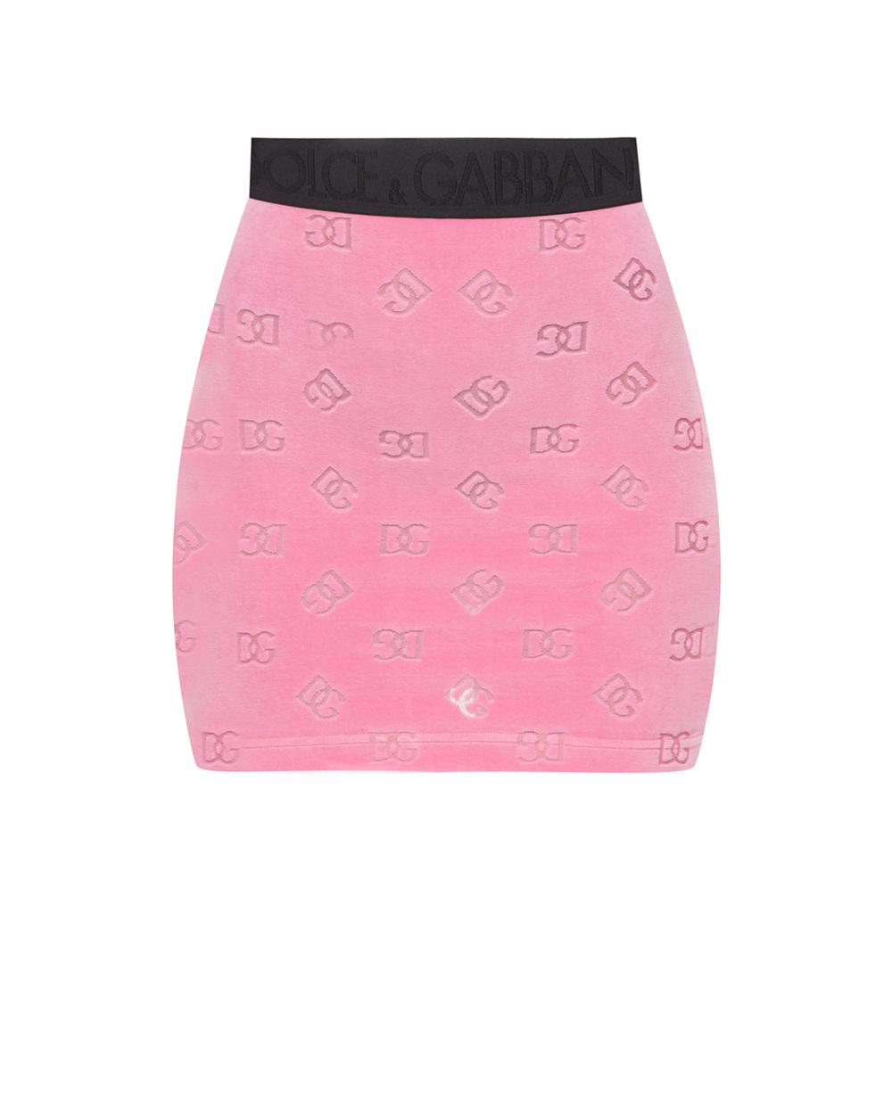 Велюровая юбка Dolce&Gabbana F4CH0T-FJ7DL, розовый цвет • Купить в интернет-магазине Kameron