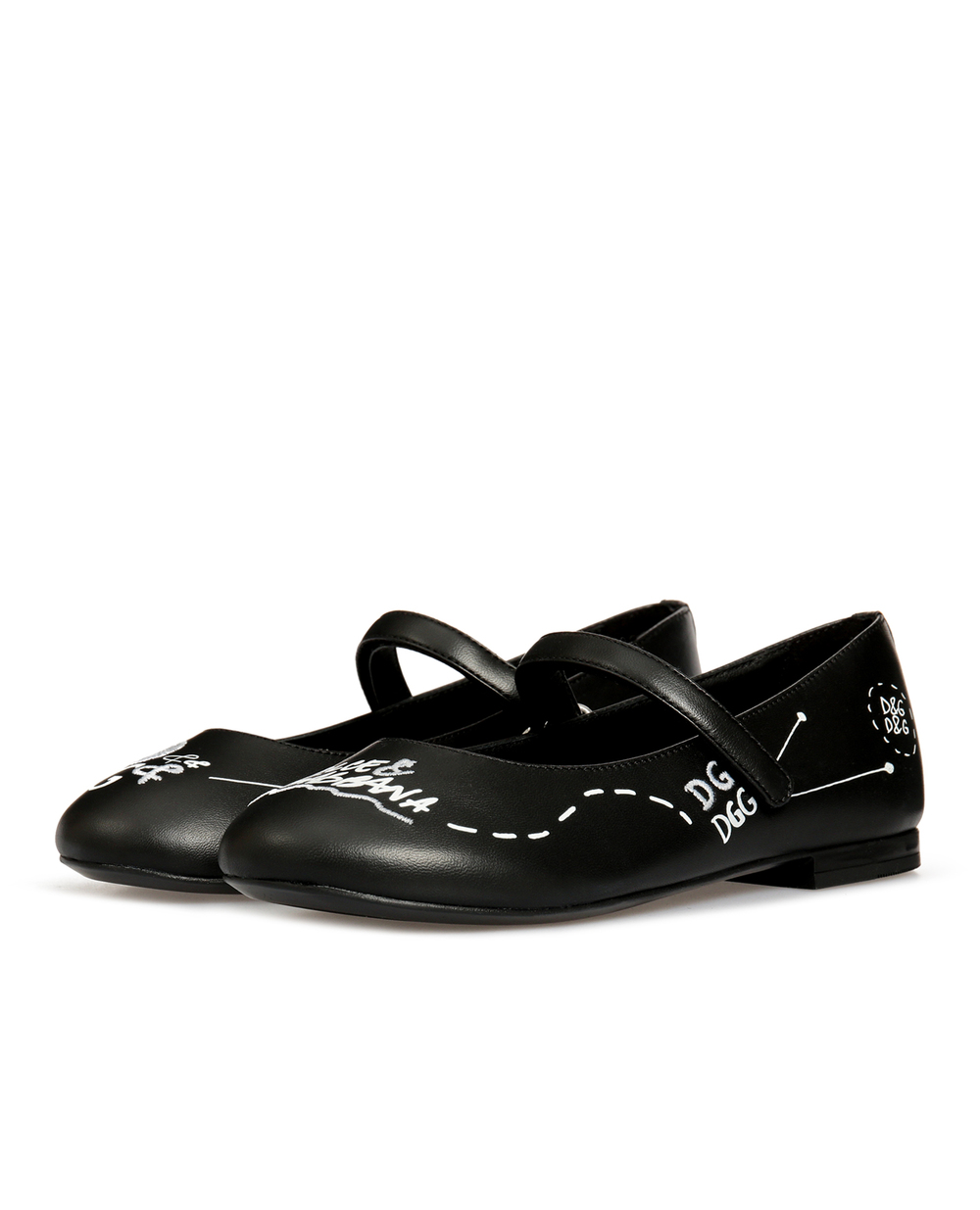 Шкіряні балетки Dolce&Gabbana D10699-AW638-L, чорний колір • Купити в інтернет-магазині Kameron