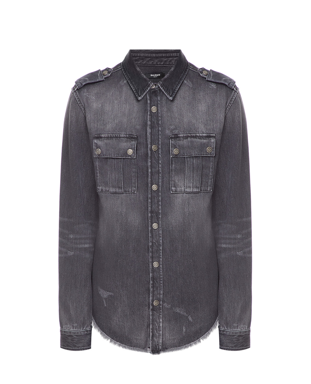 Джинсовая рубашка Balmain XH1HC030DB92, черный цвет • Купить в интернет-магазине Kameron