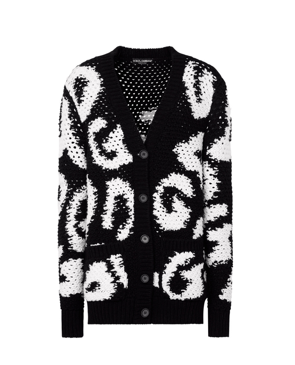 Вовняний кардиган Dolce&Gabbana FXE07T-JCMG9, чорний колір • Купити в інтернет-магазині Kameron