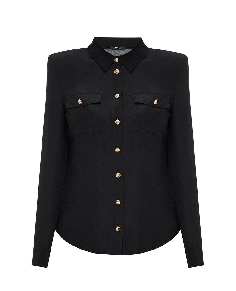 Шелковая блуза Balmain AF1HS050SB66, черный цвет • Купить в интернет-магазине Kameron