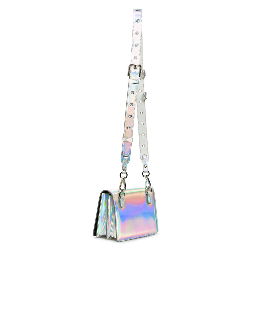 Шкіряна сумка 3.5 Dolce&Gabbana BB7037-AQ495, срібний колір • Купити в інтернет-магазині Kameron