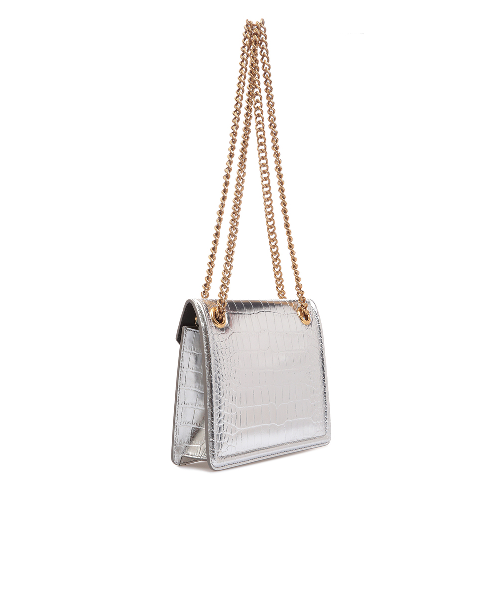 Кожаная сумка Medium Devotion Dolce&Gabbana BB6641-AJ244, серебряный цвет • Купить в интернет-магазине Kameron