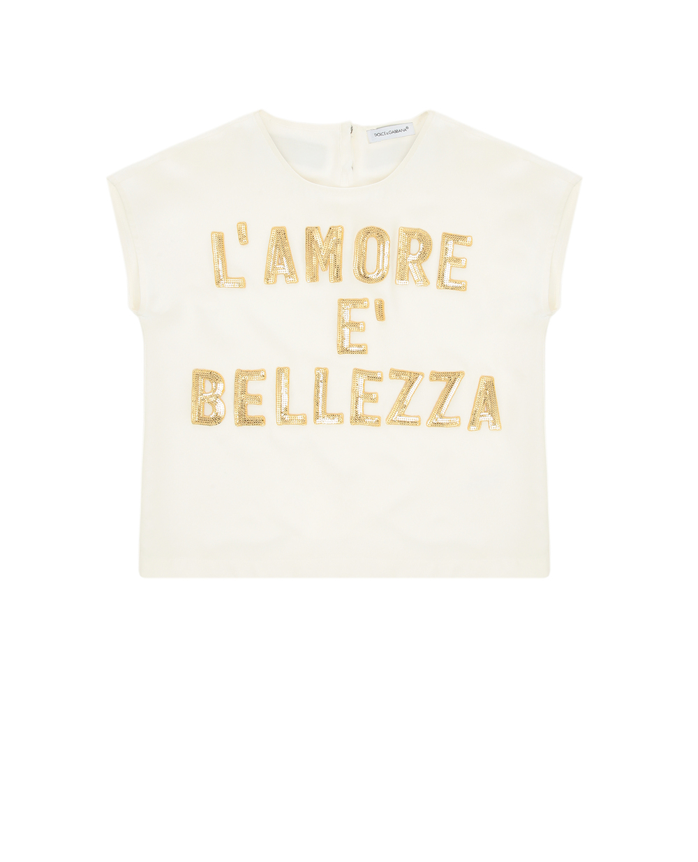 Детский шелковый топ Dolce&Gabbana Kids L54S03-G7RZG-S, белый цвет • Купить в интернет-магазине Kameron