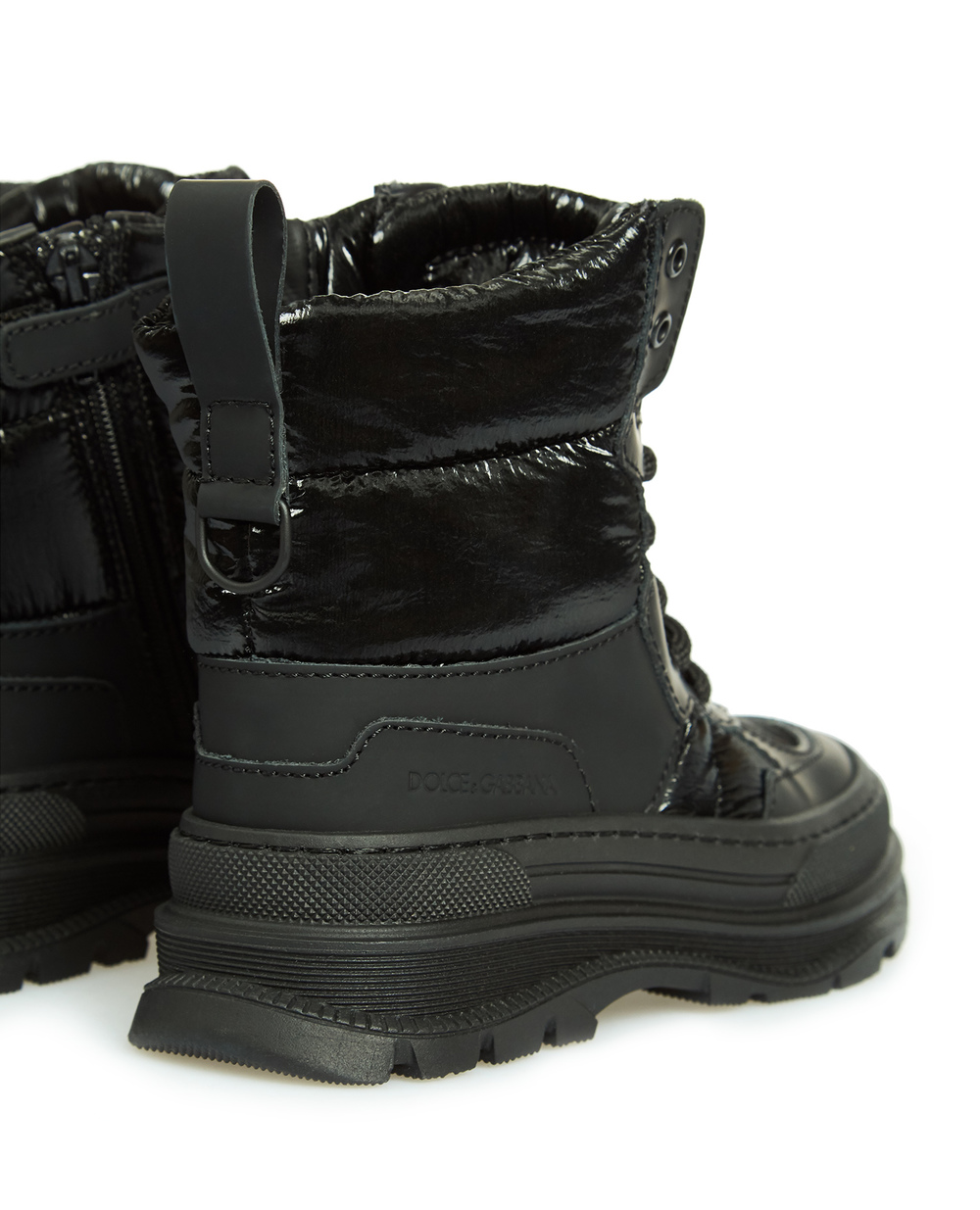 Детские кожаные ботинки Dolce&Gabbana Kids D11058-AQ367-M, черный цвет • Купить в интернет-магазине Kameron