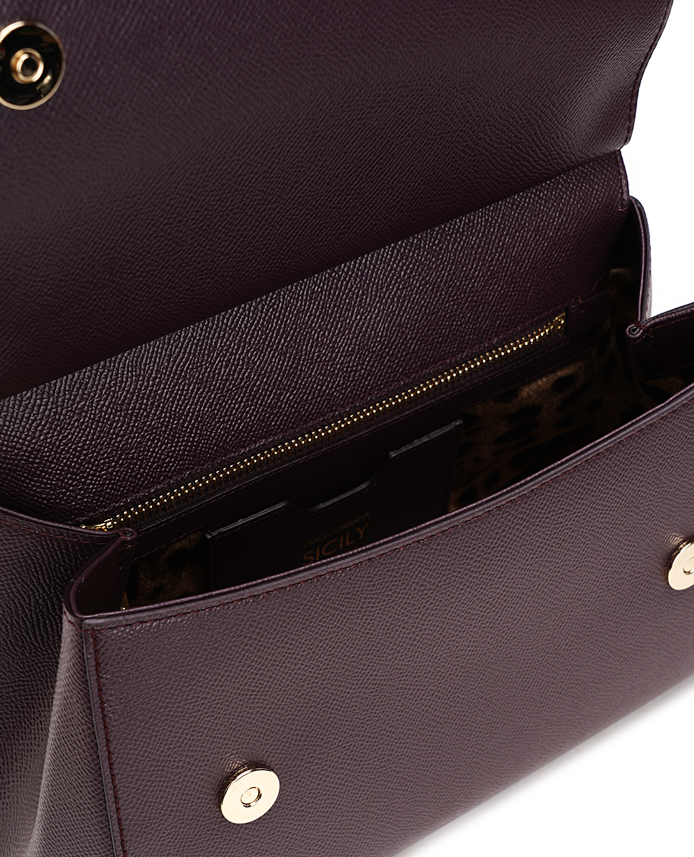 Кожаная сумка Sicily Large Dolce&Gabbana BB6002-A1001, бордовый цвет • Купить в интернет-магазине Kameron