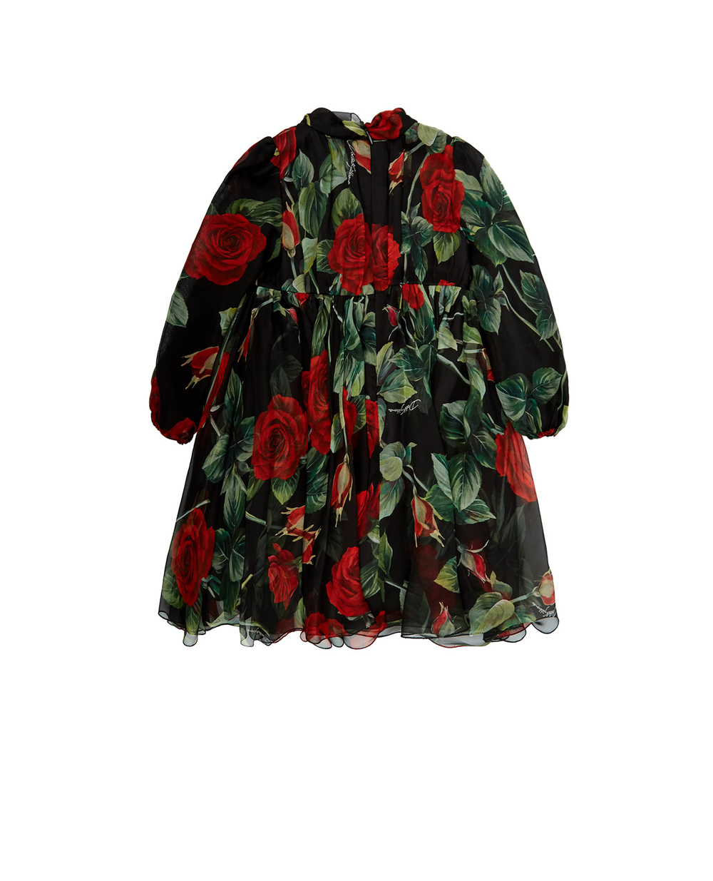 Шелковое платье Dolce&Gabbana Kids L22DX1-IS1JY, черный цвет • Купить в интернет-магазине Kameron