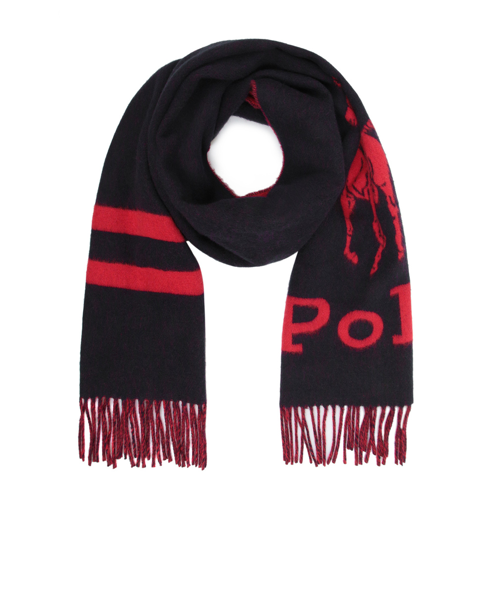 Вовняний шарф Polo Ralph Lauren 449823817004, чорний колір • Купити в інтернет-магазині Kameron
