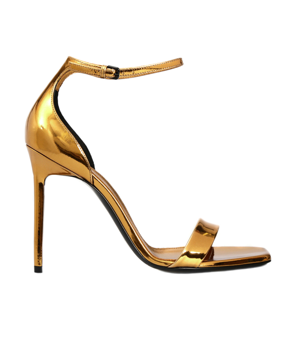 Лаковые босоножки Saint Laurent 472021-AAL00, золотой цвет • Купить в интернет-магазине Kameron