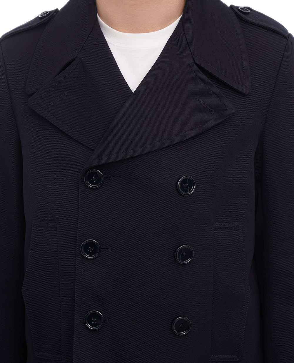 Пальто двобортне Dolce&Gabbana G041VT-FU3HO, темно синій колір • Купити в інтернет-магазині Kameron
