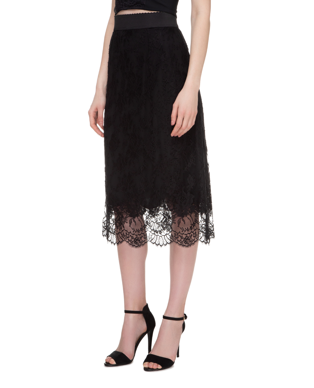 Мереживна спідниця Dolce&Gabbana F4AY6T-HLMQJ, чорний колір • Купити в інтернет-магазині Kameron