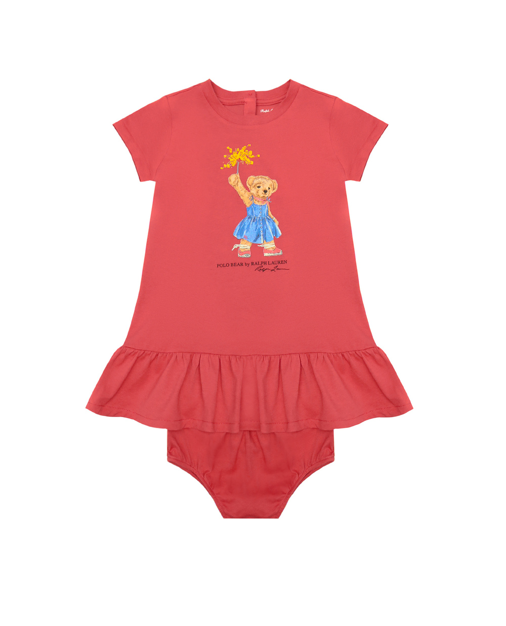 Детское платье Polo Bear Polo Ralph Lauren Kids 310790447001, красный цвет • Купить в интернет-магазине Kameron