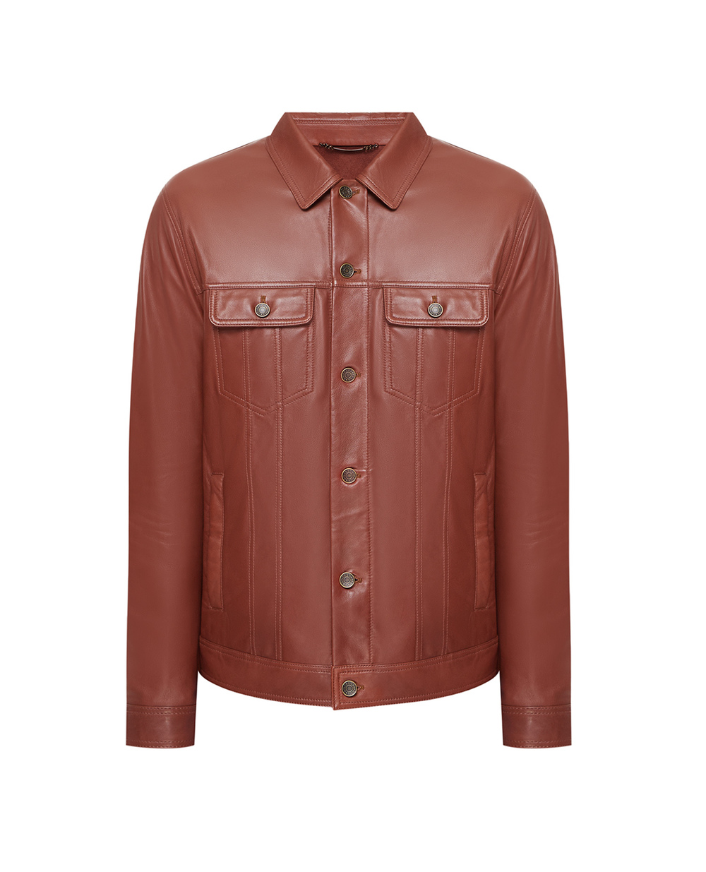 Шкіряна куртка Dolce&Gabbana G9UP1L-HULLZ, коричневий колір • Купити в інтернет-магазині Kameron