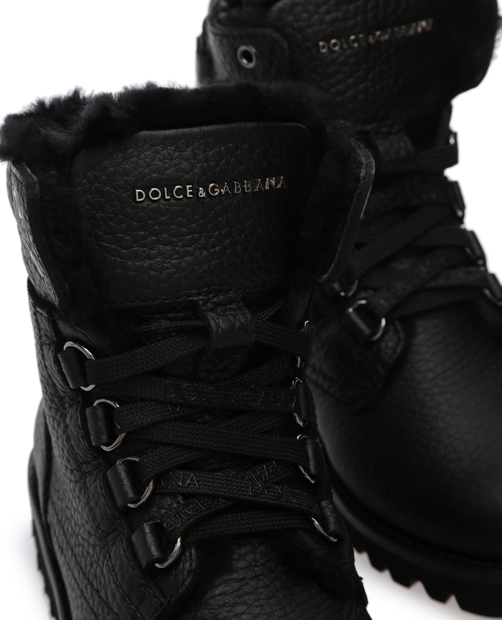Шкіряні ботинки Dolce&Gabbana DA0731-AA163-L-, чорний колір • Купити в інтернет-магазині Kameron