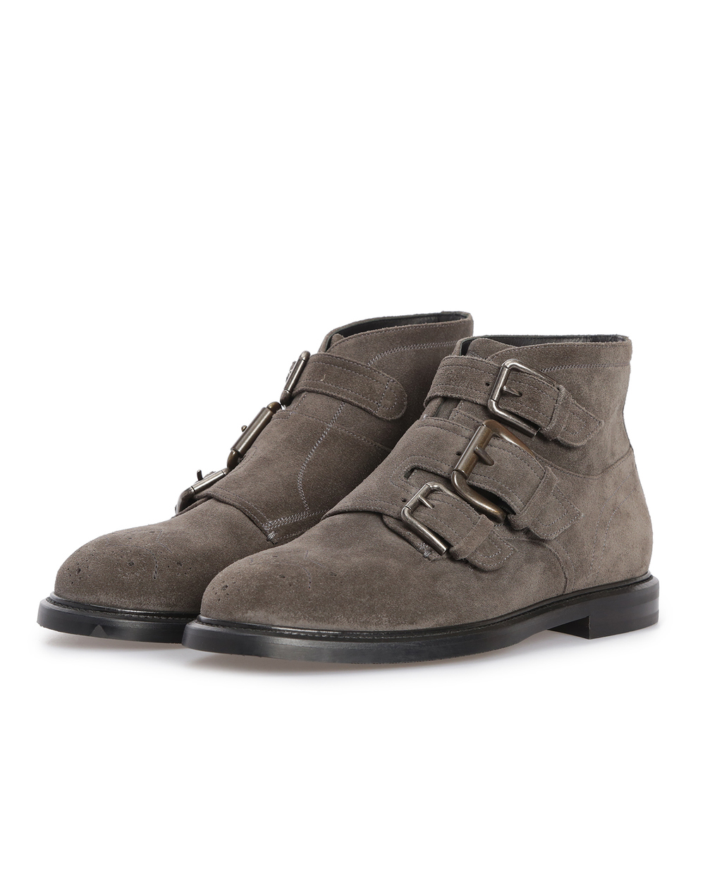 Замшевые ботинки Dolce&Gabbana A60110-AI374, серый цвет • Купить в интернет-магазине Kameron