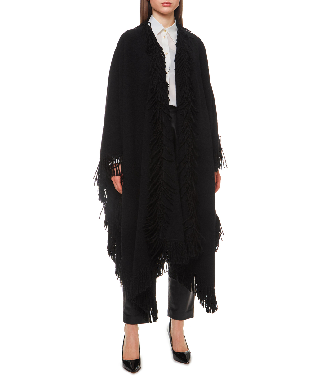 Шерстяное пончо Dolce&Gabbana F0AE7T-HUMI6, черный цвет • Купить в интернет-магазине Kameron