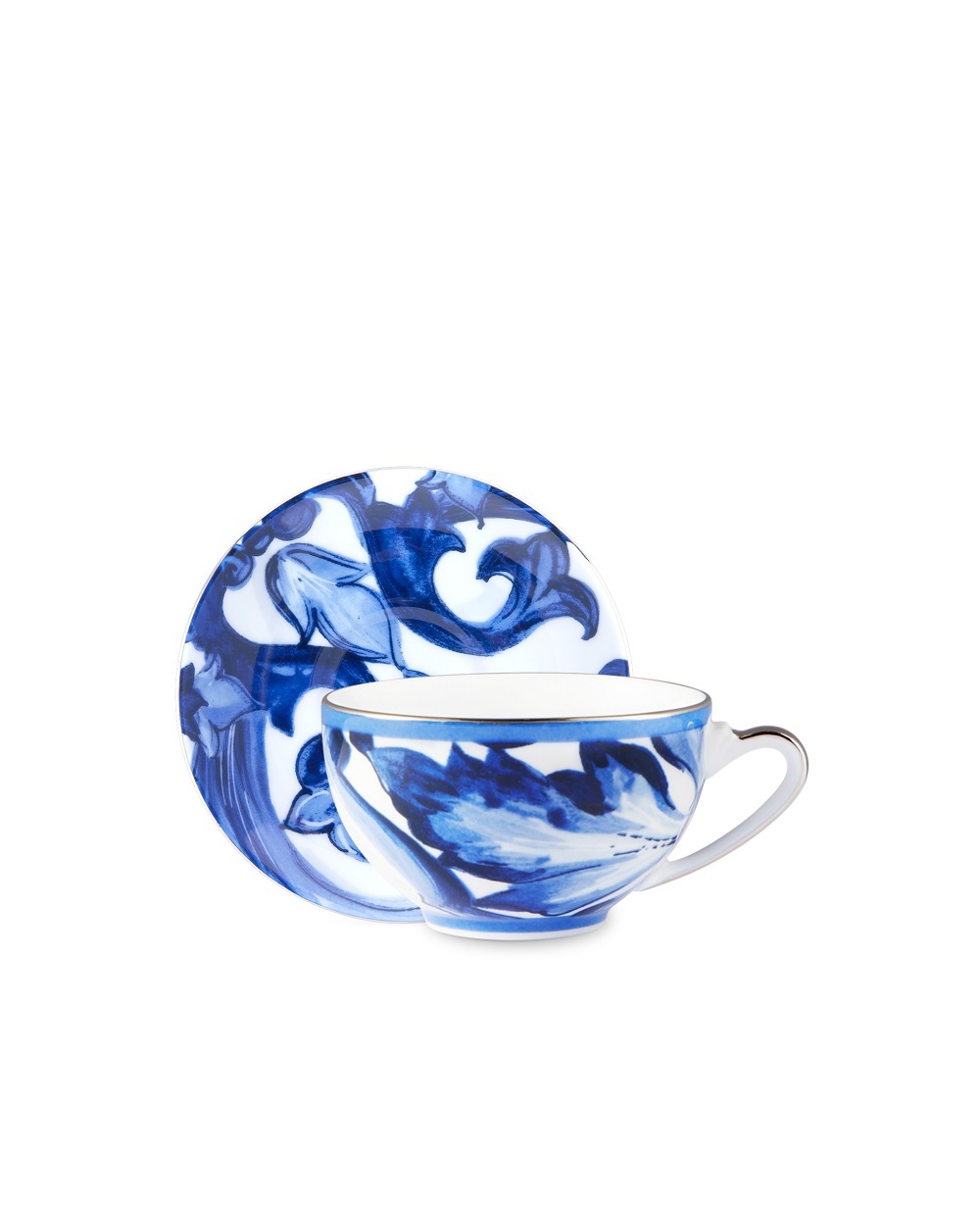 Чайна чашка з блюдцем з порцеляни Dolce&Gabbana TC0102-TCA41, синій колір • Купити в інтернет-магазині Kameron
