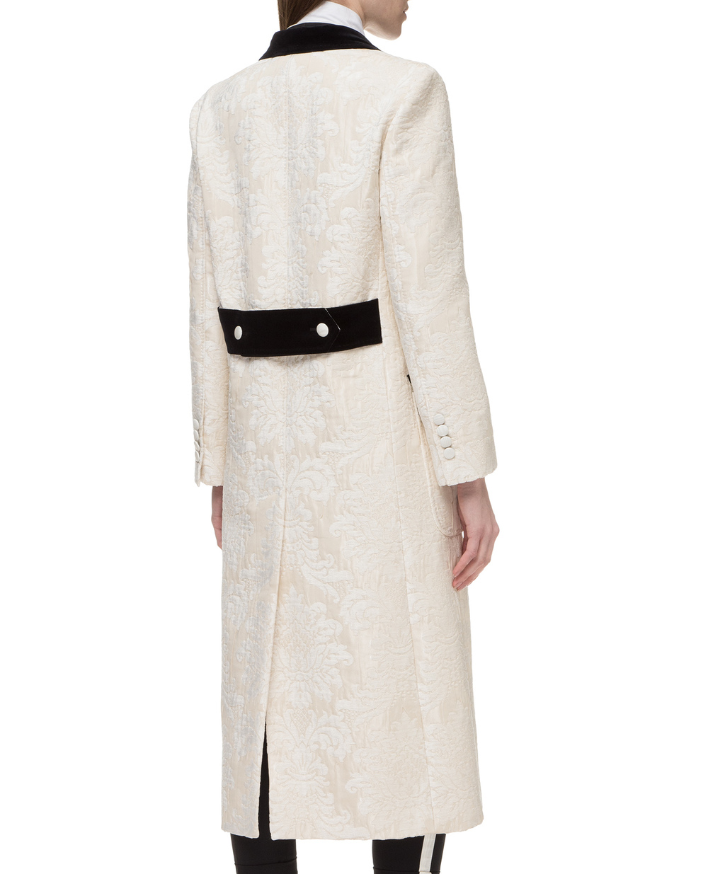 Жаккардовое пальто Dolce&Gabbana F0Y67T-HJMHK, белый цвет • Купить в интернет-магазине Kameron