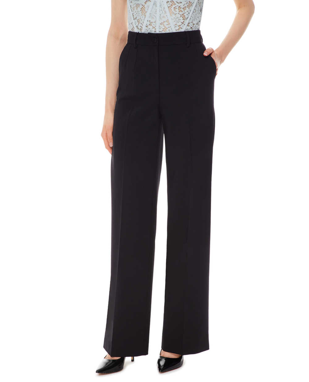 Вовняні штани Dolce&Gabbana FTBQZT-FUBAJ, чорний колір • Купити в інтернет-магазині Kameron