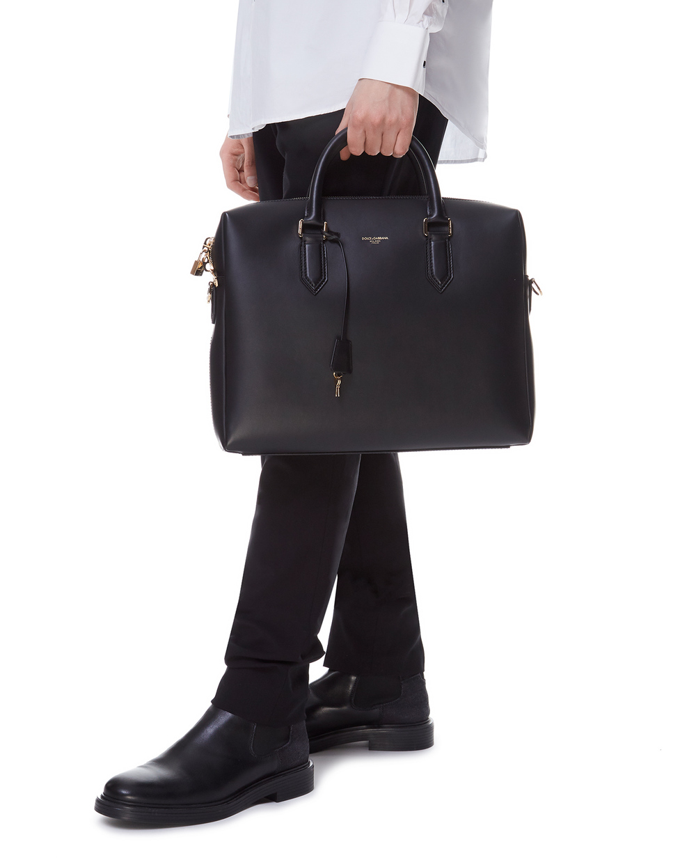 Шкіряна сумка Dolce&Gabbana BM1590-AC954, чорний колір • Купити в інтернет-магазині Kameron