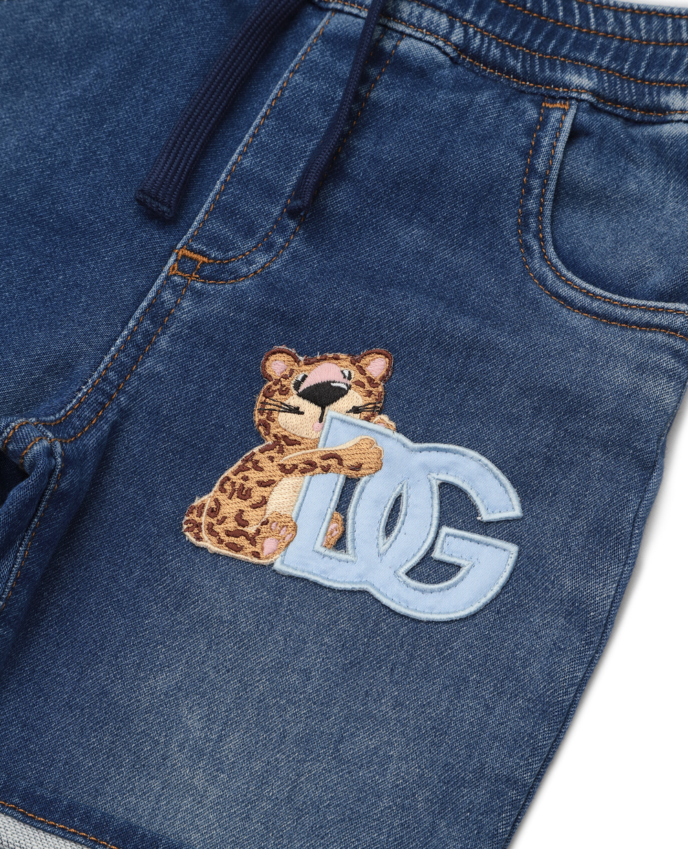 Детские джинсовые шорты Dolce&Gabbana Kids L1JQO0-G7HX4, синий цвет • Купить в интернет-магазине Kameron