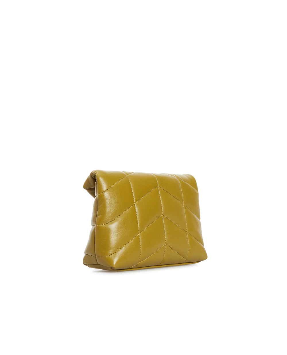 Кожаный клатч Puffer small Saint Laurent 650880-1EL07, оливковый цвет • Купить в интернет-магазине Kameron