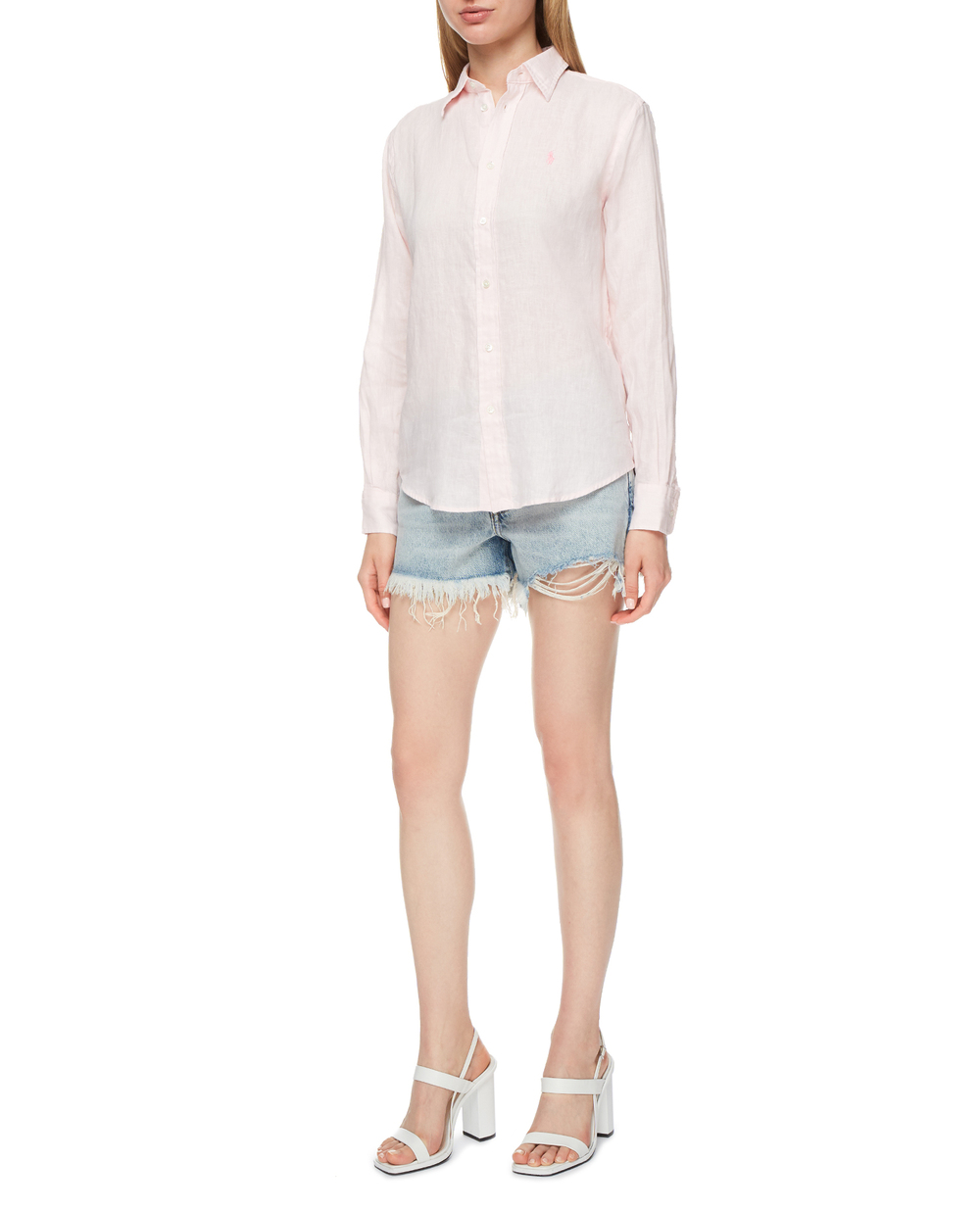 Льняная рубашка Polo Ralph Lauren 211827658006, розовый цвет • Купить в интернет-магазине Kameron