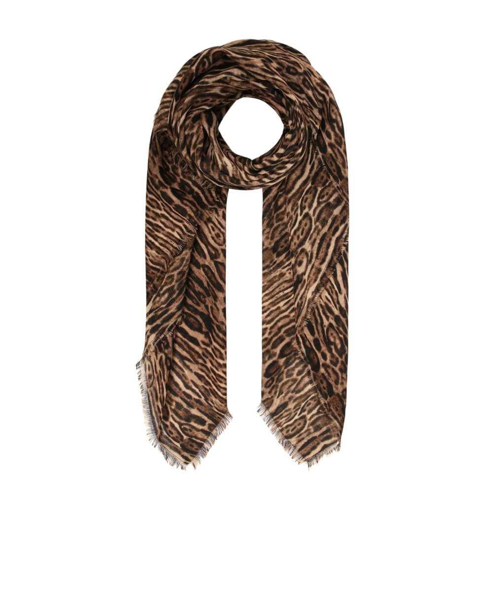 Шелковый платок Saint Laurent 634956-3Y209-, коричневый цвет • Купить в интернет-магазине Kameron