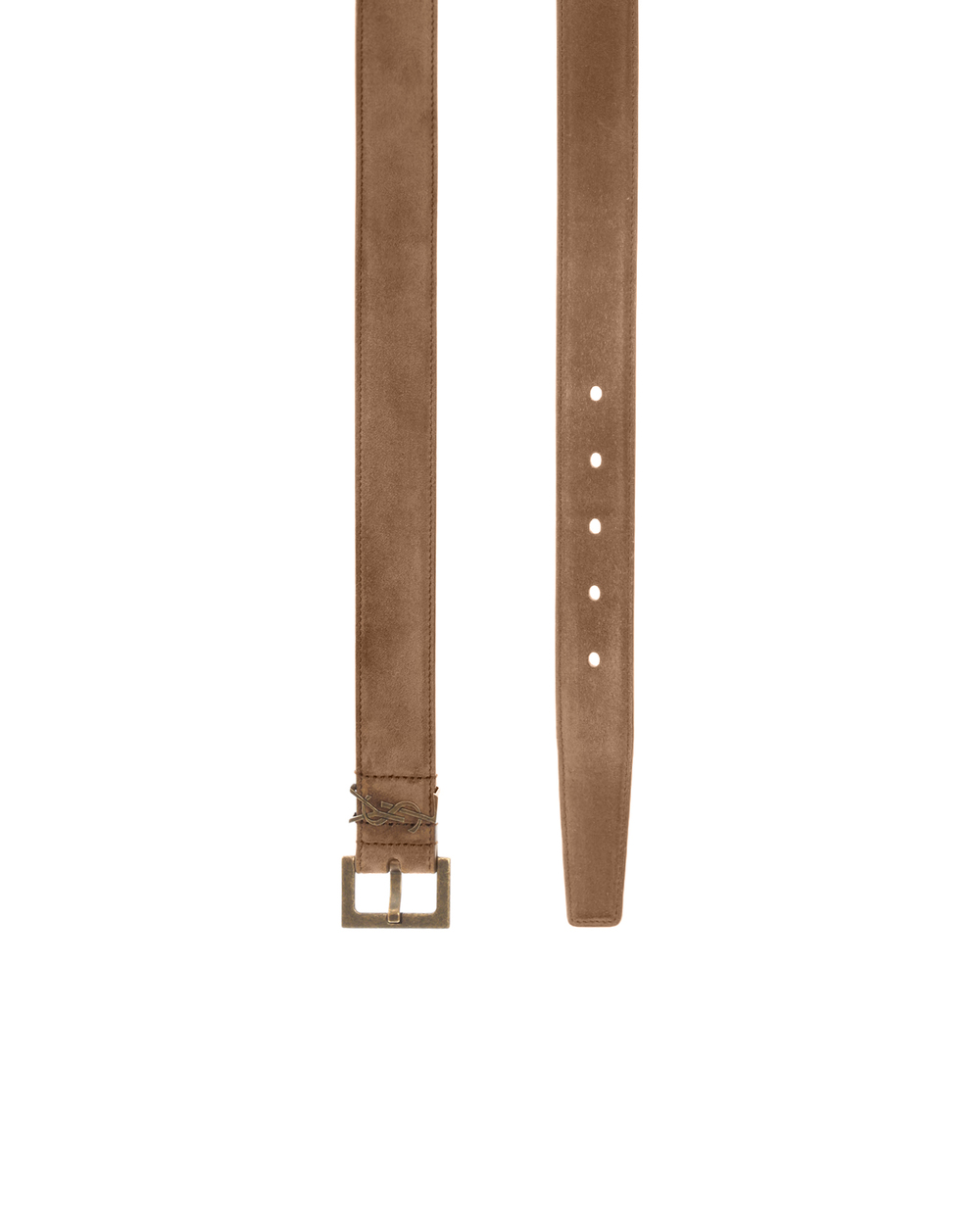Замшевий ремінь Saint Laurent 634440-0IS8B, коричневий колір • Купити в інтернет-магазині Kameron