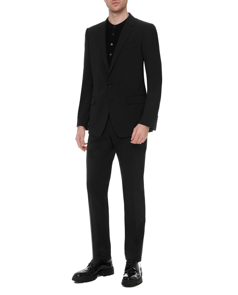 Шерстяной костюм (пиджак, брюки) Dolce&Gabbana GK0EMT-GEN97, черный цвет • Купить в интернет-магазине Kameron