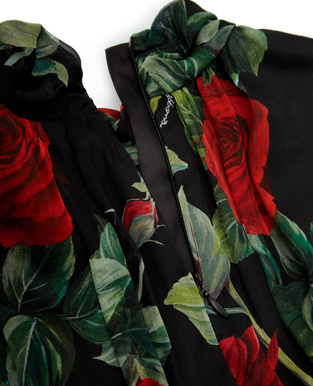 Шелковое платье Dolce&Gabbana Kids L52DX1-IS1JY-B, черный цвет • Купить в интернет-магазине Kameron