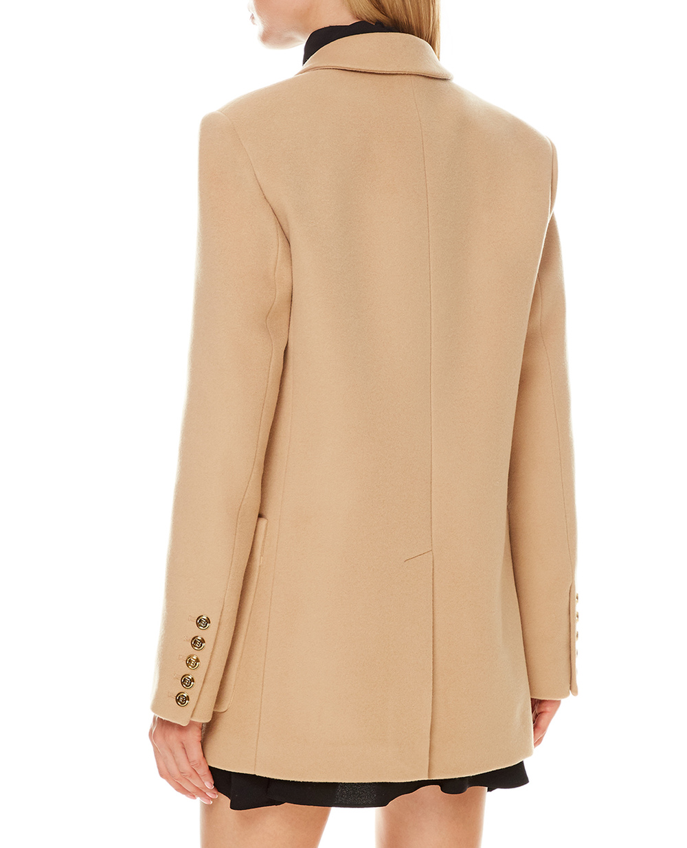 Шерстяное пальто Balmain WF1SH010W006, бежевый цвет • Купить в интернет-магазине Kameron