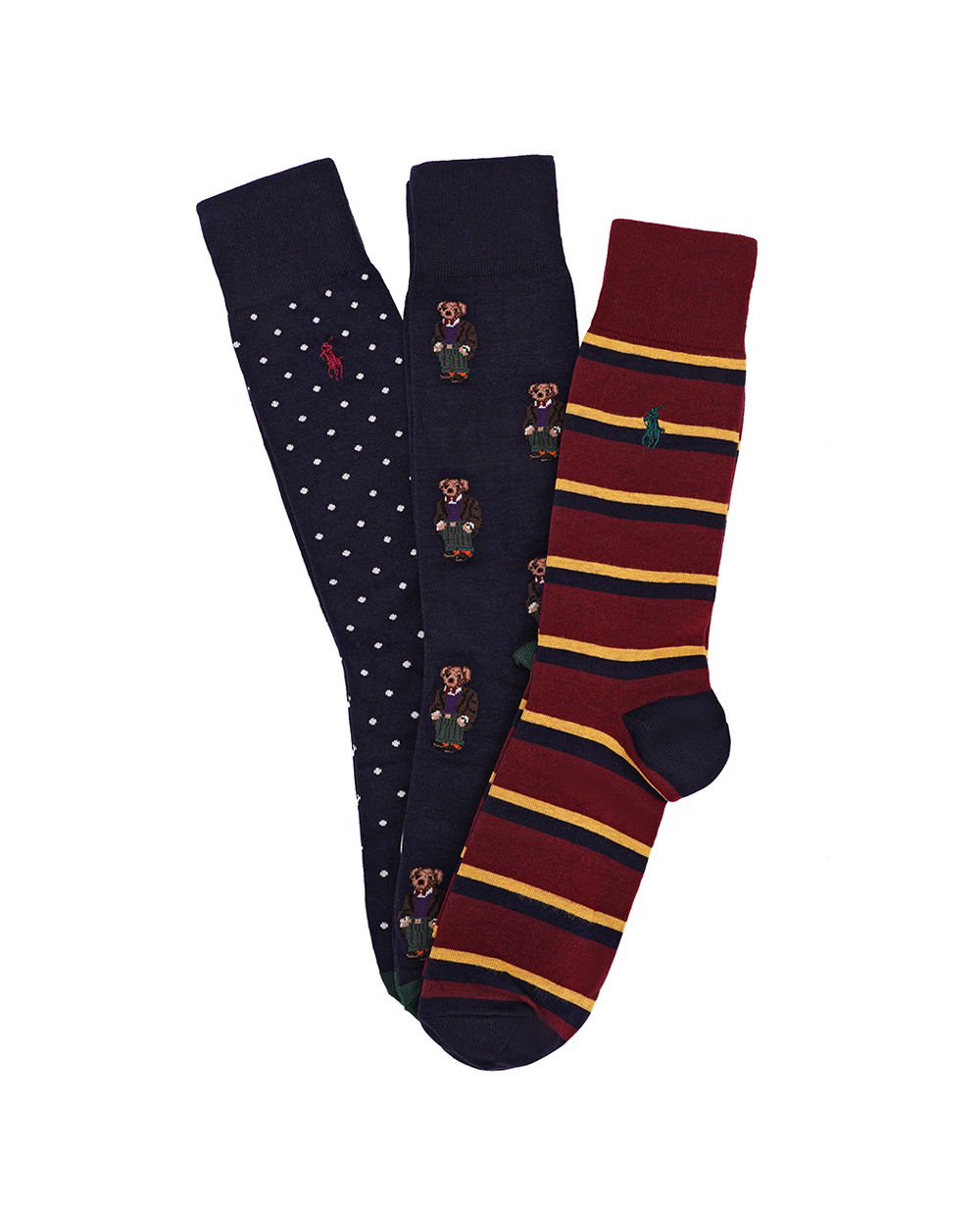 Шкарпетки Polo Bear (3 пари) Polo Ralph Lauren 449929121001, різнокольоровий колір • Купити в інтернет-магазині Kameron