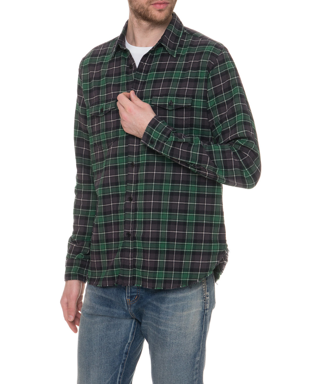 Рубашка Saint Laurent 584510-Y521V, зеленый цвет • Купить в интернет-магазине Kameron