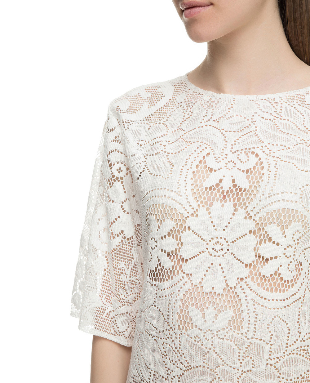 Кружевная блуза Dolce&Gabbana F73F1Z-HHMBC, белый цвет • Купить в интернет-магазине Kameron