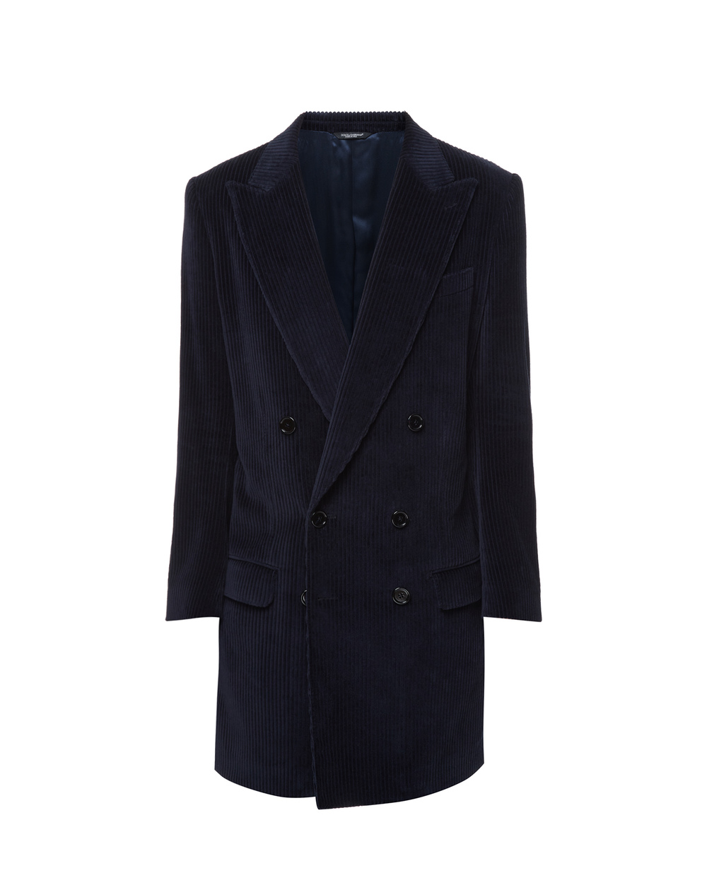 Вельветове пальто Dolce&Gabbana G2PC4T-FUVLI, темно синій колір • Купити в інтернет-магазині Kameron
